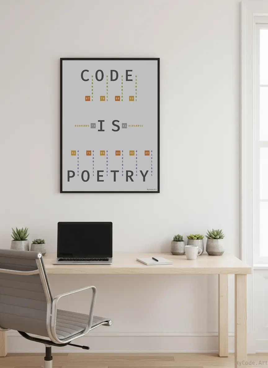 Code is Poetry code poster - Premium programming wall art