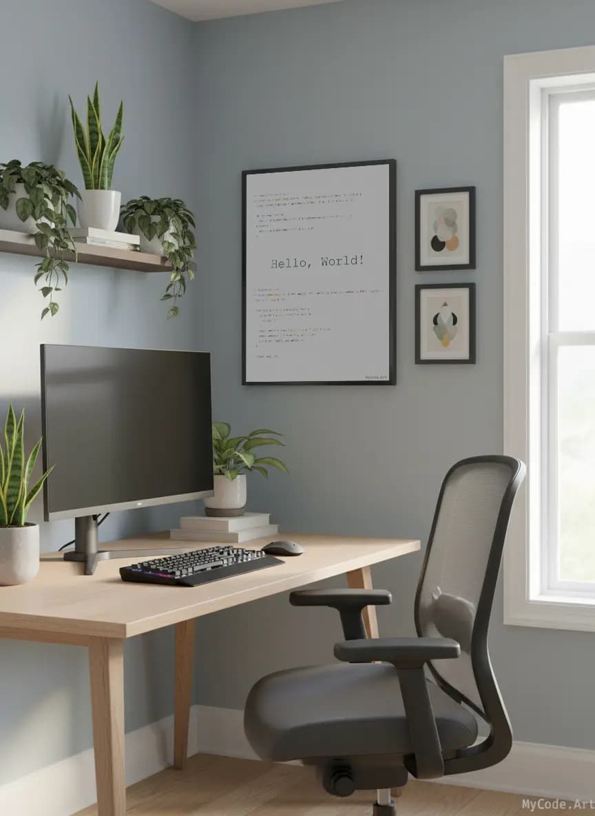 Hello World code poster view 2