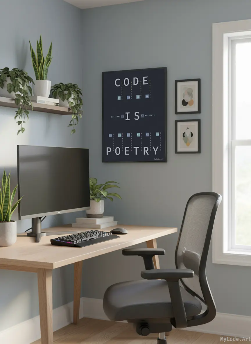Code is Poetry - Custom code poster: Code is more than logic—it's creative expression in your home.
